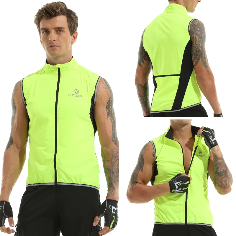 WOSAWE Reflective Windproof Cycling Vest MTB Bike Racing Sleeveless Jacket  Gilet