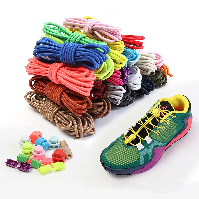 Sko delar tillbehör snabb slitage i 1 sekund ingen slips sko snören runt våren plastlås elastiska skosnör vandring sport skon tillbehör lat spets 230830