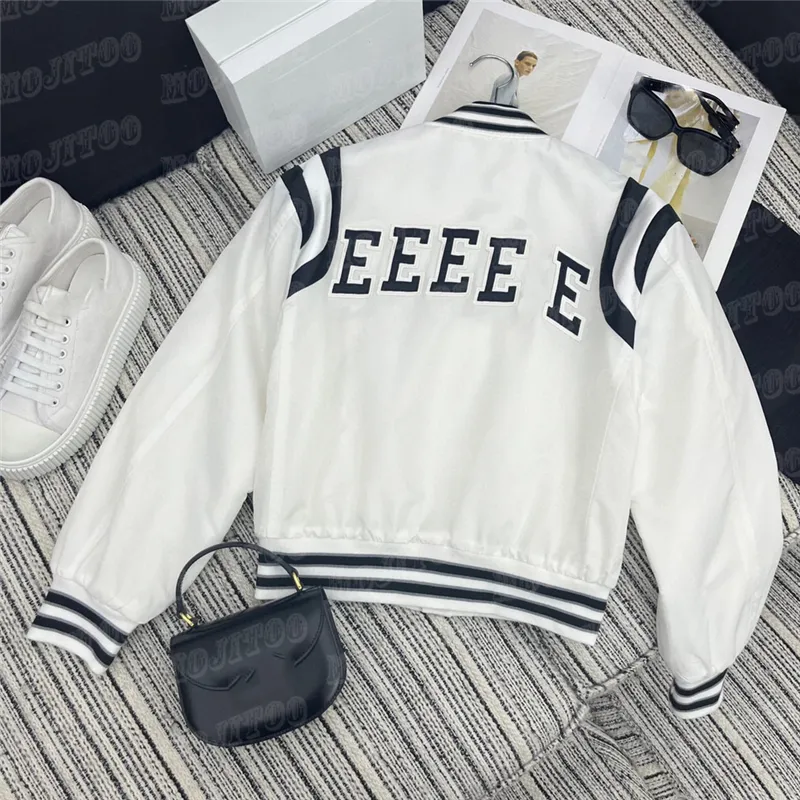 Marka mody damskie kurtki baseballowe haftowany liter bawełny płaszcze wysokiej jakości damski kurtka Hiphop przycięta płaszcz streetwear