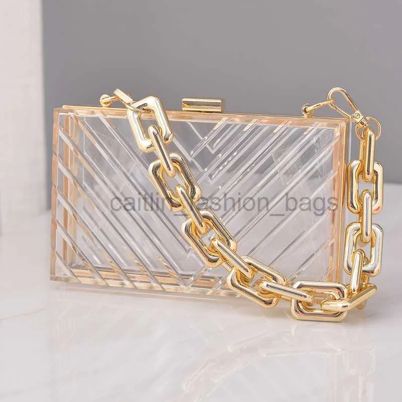 Tote Designer Bag Women Luxury Handväskor Designer Clutch Clear Purse Bag Transparent Wedding Thick Strap Caitlin_Fashion_Bags