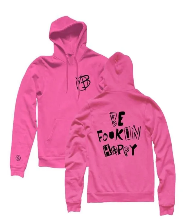 Hoodies Men Kobiet Hip Hop Be Fookin Happy Yungblud Merch Pink Hoodie Spring Autumn Pullover Unisex Hooded Sudadera203