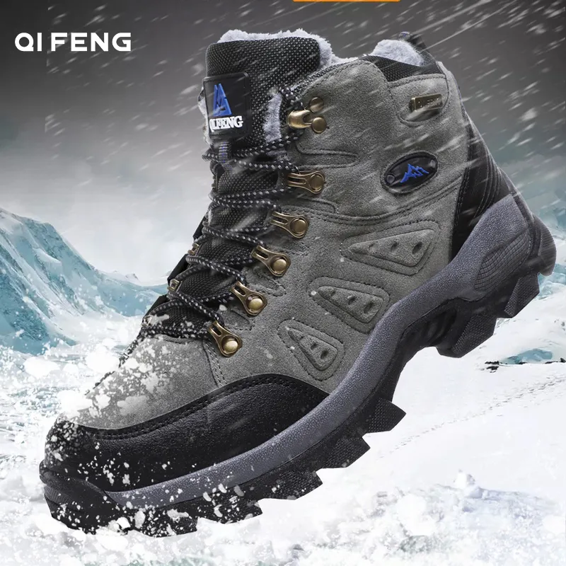 Zapatos de vestir Llegada Invierno Pro Mountain Senderismo al aire libre para hombres Mujeres Agregar botas de piel Caminando Entrenamiento cálido Calzado de trekking 230829