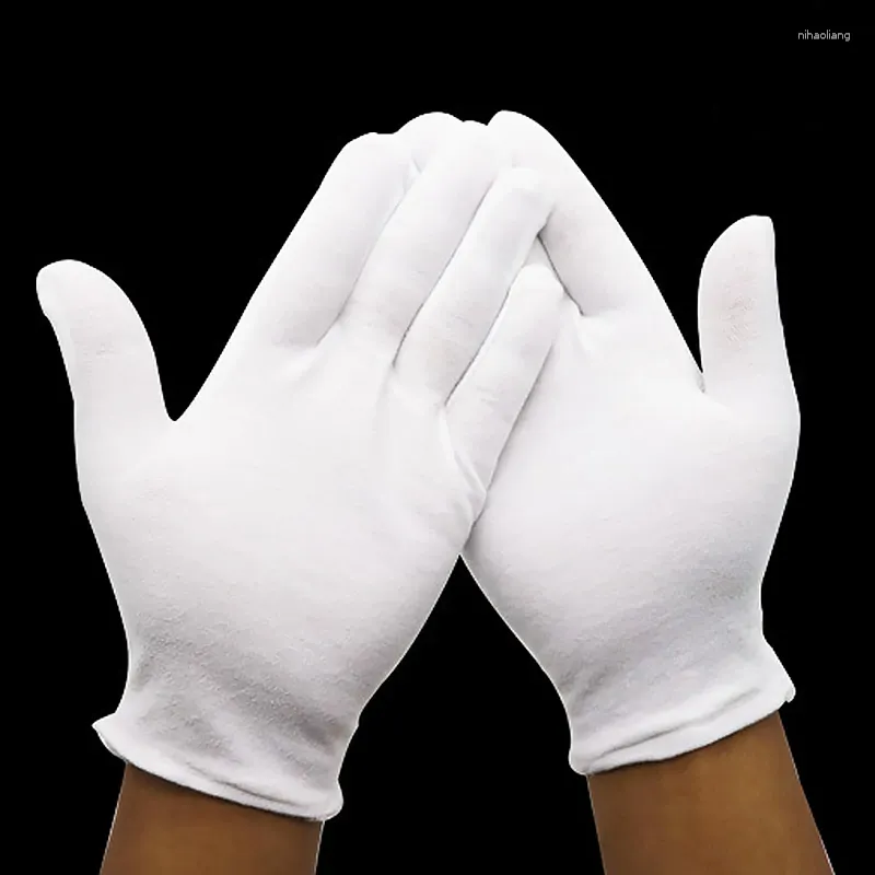 Gants jetables paire blanc doigt complet hommes femmes étiquette coton serveurs/chauffeurs/bijoux/travailleurs mitaines sueur