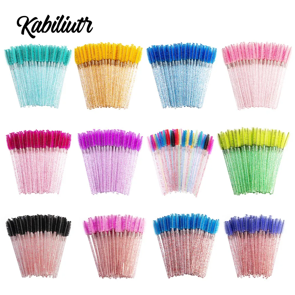 50Pcs Einweg Wimpern Pinsel Wimpern Verlängerung Werkzeuge Augenbraue Pinsel Mascara Wands Applikator Spooler Wimpern Kosmetik