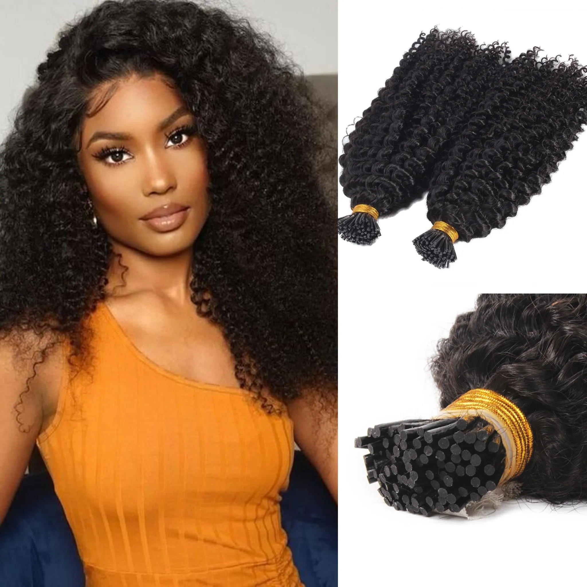 Kinky Curly Brazilian Human Hair Extensions, 100g... From  display picture 2