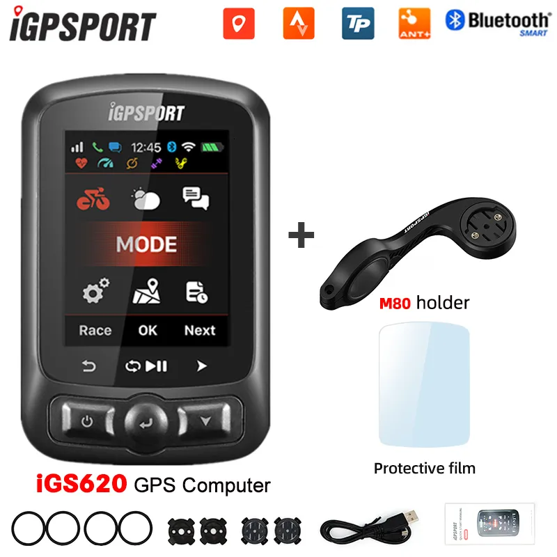 GPSバイクコンピューター、IGPSPORT IGS620 ANT+およびBluetooth