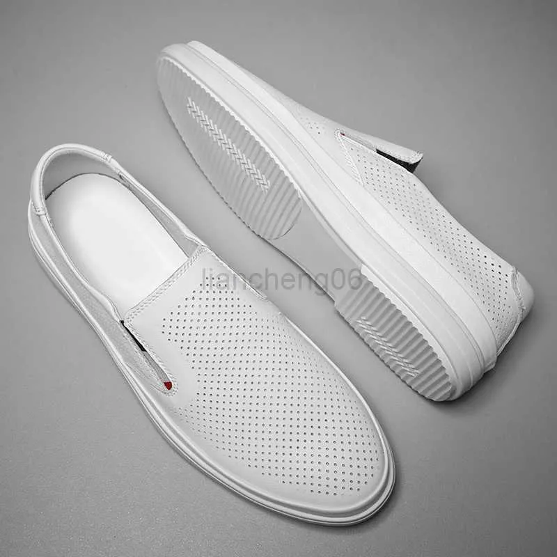 Kleidschuhe, echtes Leder, Freizeitschuhe, bequeme Herren-Loafer, atmungsaktive Herren-Loafer, Sommer-Mokassins, leichte Fahrschuhe, faule, flache L0830