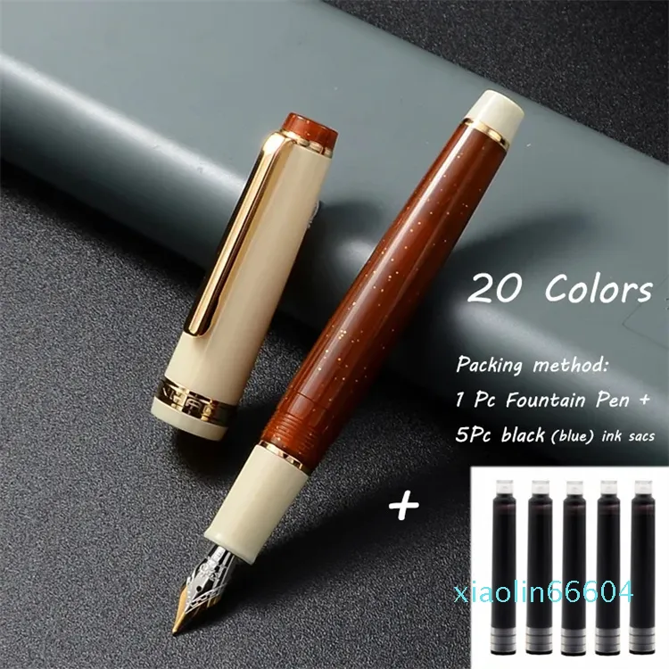 Fontanna długopis 1pc Fontanna Pen wiht atrament 82 Pen Pen Pen z atramentem akrylowym with spinner złota
