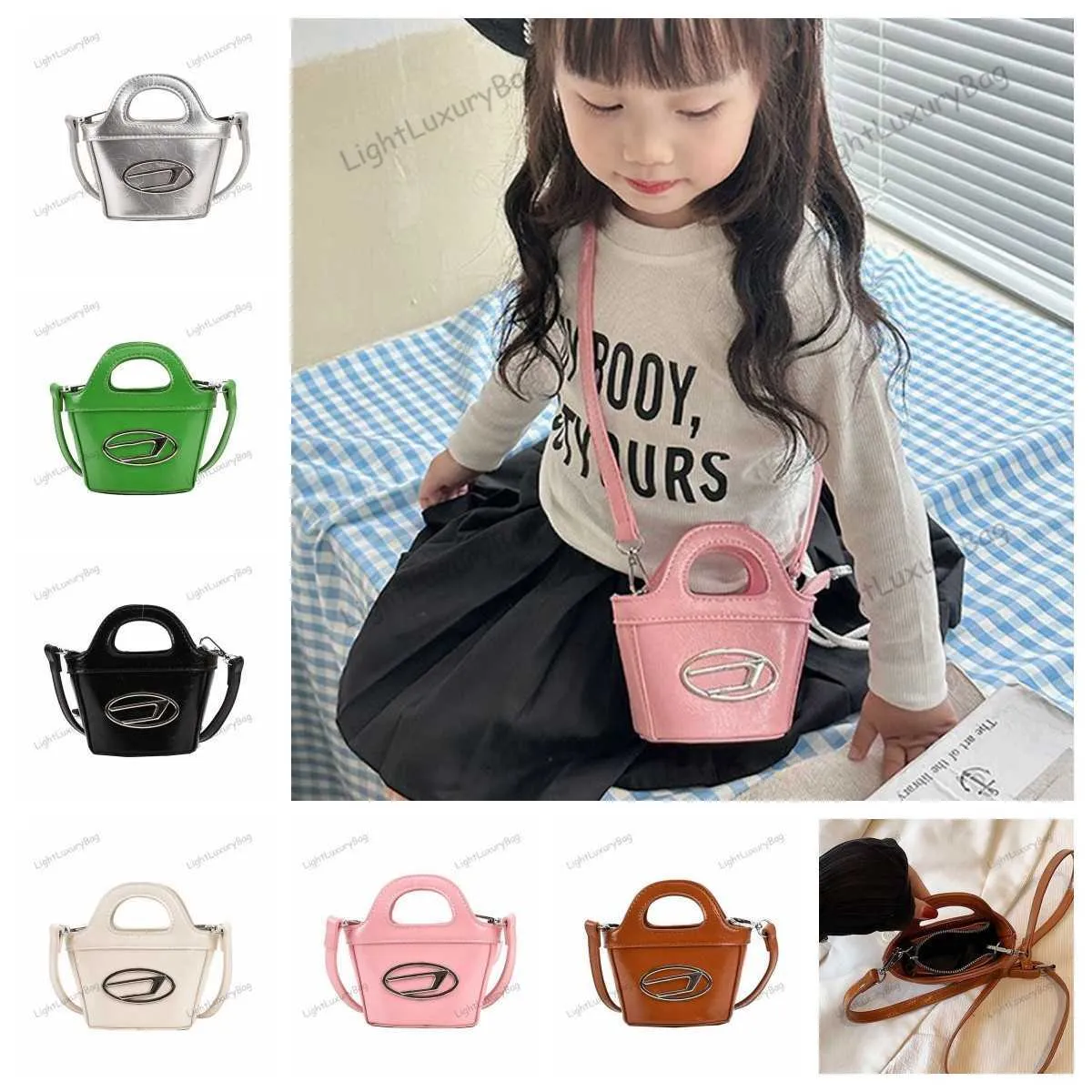 Kids' Bag Princess Bucket Tote Designer Di Bag Mini Shoulder CrossBody Bag Fashion Women Handbag Leather Classic Girls Small Mobile Phone Bag Lipstick Pouch 230830