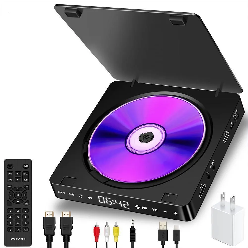 CD Player Mini Home DVDVCD HD Video DVD Player Hifi Stereo SERS 1080P Multifunktionell bärbar för TV -projektor 230829