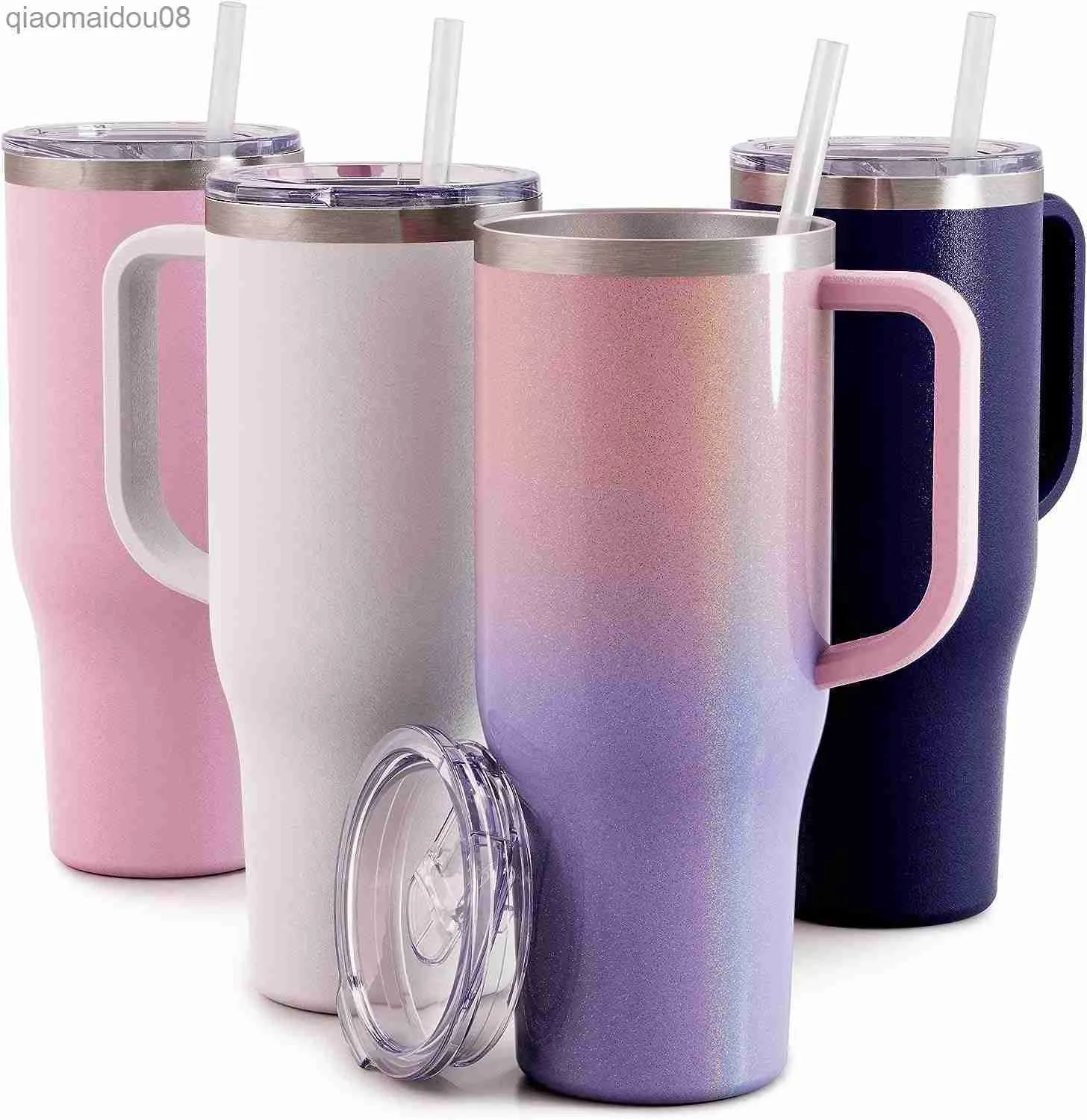 Tumblers Maars Charger 40oz Yalıtımlı Seyahat Kupa Tumbler Sap ile | Çift duvar vakum kapalı paslanmaz çelik kap saman ve kapak - beyaz oniks hkd230830