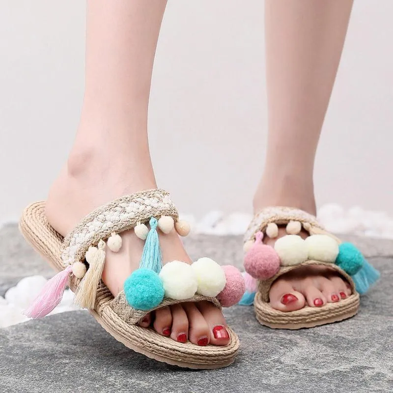 Tassel flip shop flops