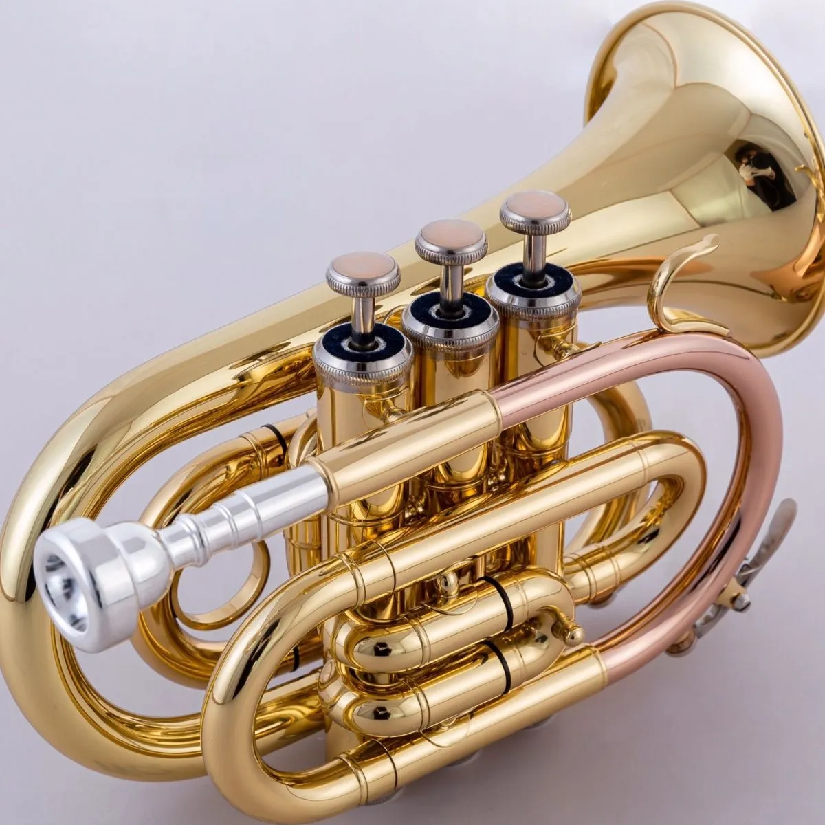 Tromba professionale in bronzo fosforoso placcato oro tromba tascabile in Si bemolle di livello professionale strumento jazz con numero di palma