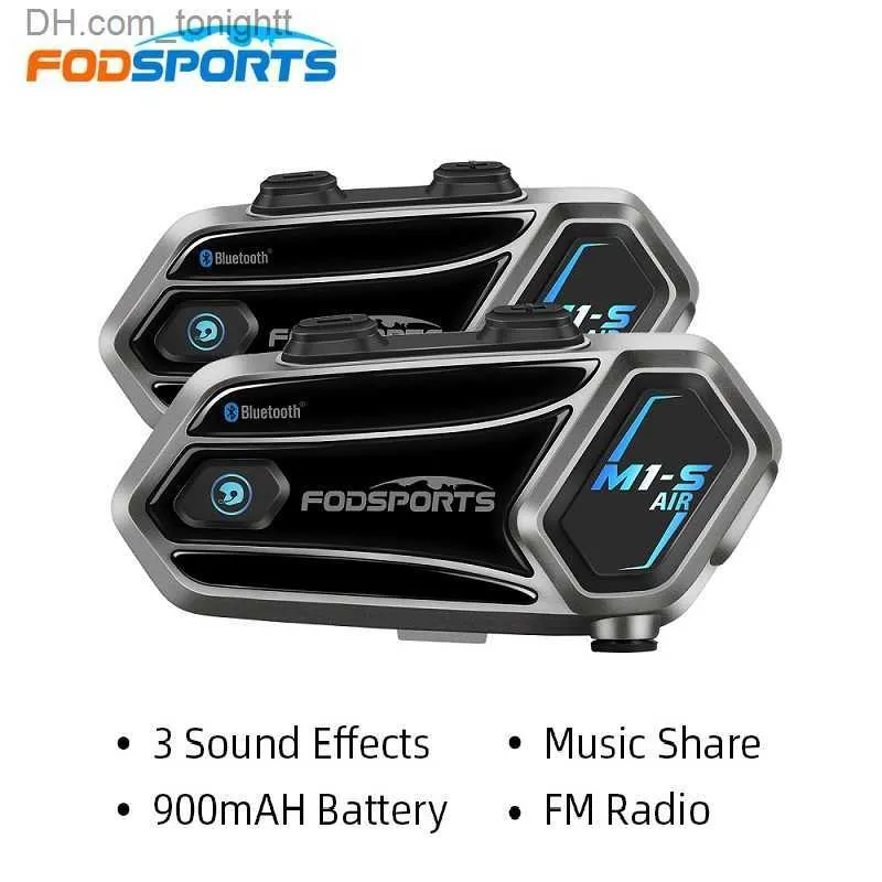 2st FODSports M1-S Air Motorcykel Intercom Helmet Bluetooth Headset Interphone Support FM Radio 3 Sound Effects Music Share. Q230830