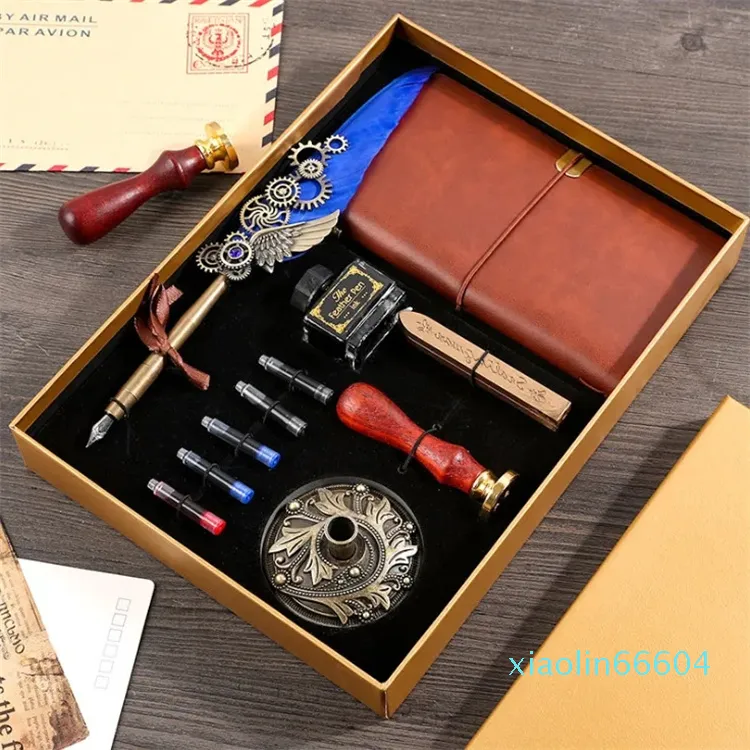 Wholesale Antique Gear Metal Journal Retro Stylish Feather