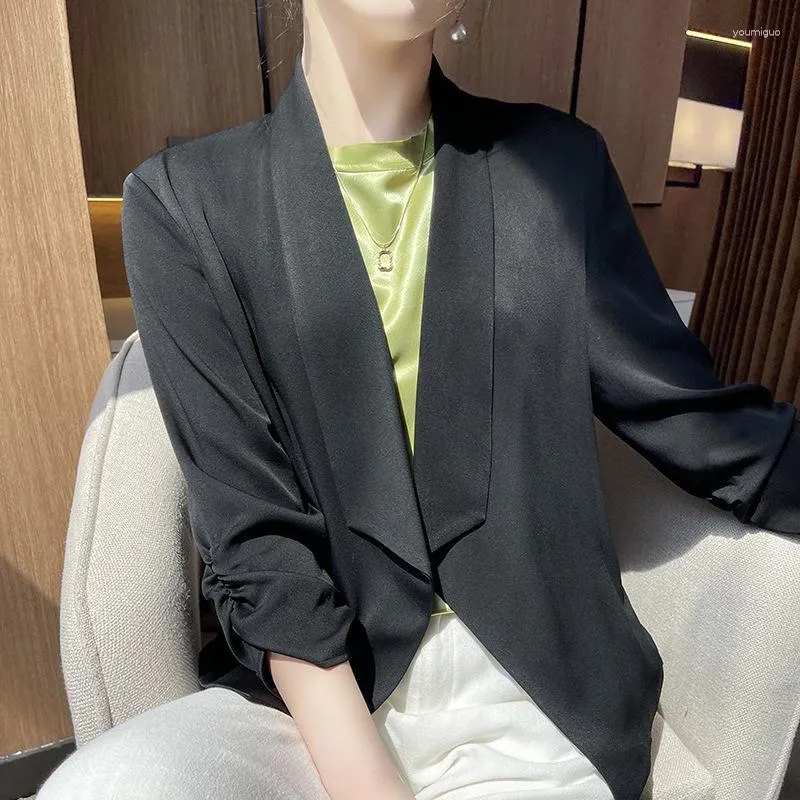 Womens Suits Satin Jackets Women Blazers Blouses Summer Shirts
