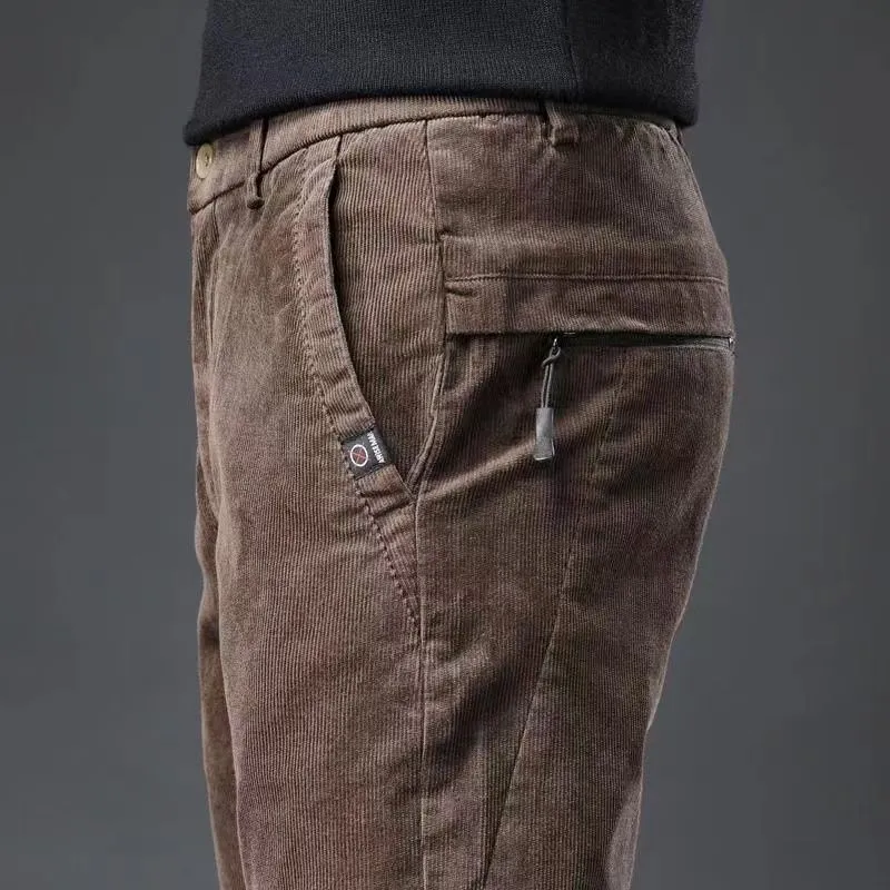 Männer Hosen Frühling Herbst Mode Männer Cord Casual Streetwear Männliche Koreon Winter Warme Elastische Taille Gerade Vintage Hose 230830