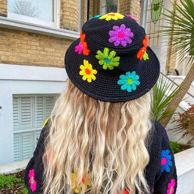 帽子 sol soonerorlaterHand-knitted Bucket Hat SOL