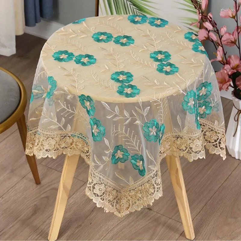 Pano de mesa para jantar renda flor bordado estilo europeu elástico transparente tv geladeira sofá poeira