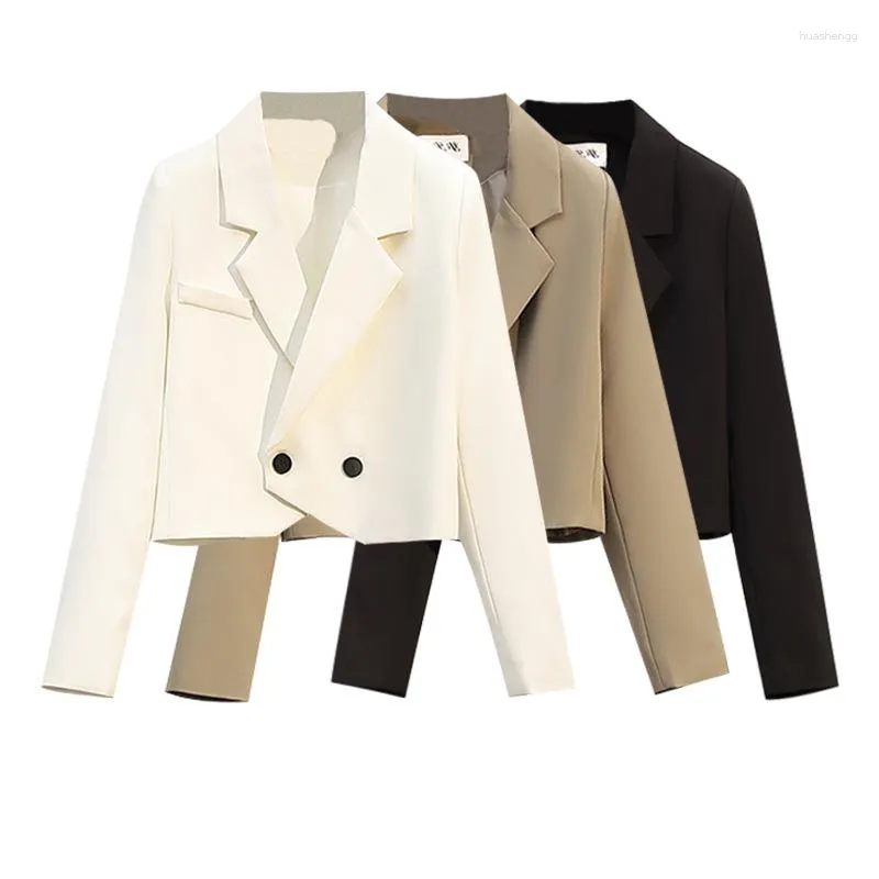 Women's Suits Chic Elegant Casual Fashion Long Sleeve Vintage Temperament Professional Office Lady Solid Blazers Outerwear Top