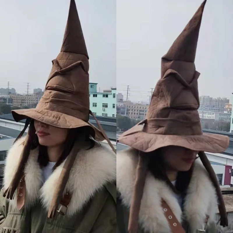 Breda Brim Hats Bucket Fashion Witch Wizard Hat AllMatch Pointed Halloween Dress Up Cosplay Decoration Props Accs For Women Men 230830