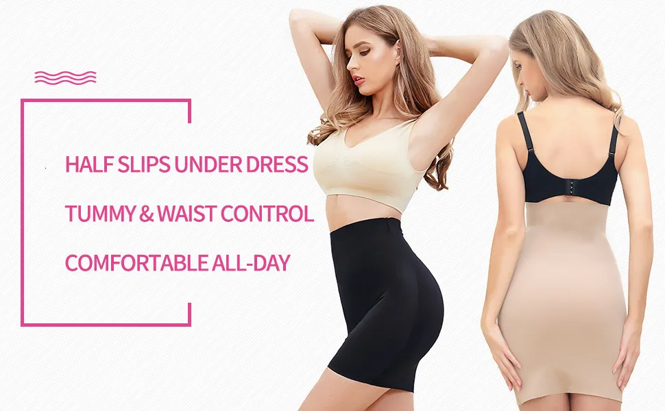 Waist Tummy Shaper Women Half Slips For Under Dresses High Waist Underskirt  Seamless Skirt Tummy Control Body Shaper Butt Lifter Slimming Underwear  230829 From 8,61 €