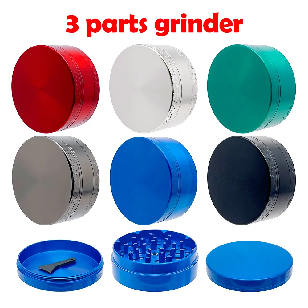 3 Parts Zinc Alloy Herb Grinder Smoking Accessory 40mm 50mm 55mm 63mm
