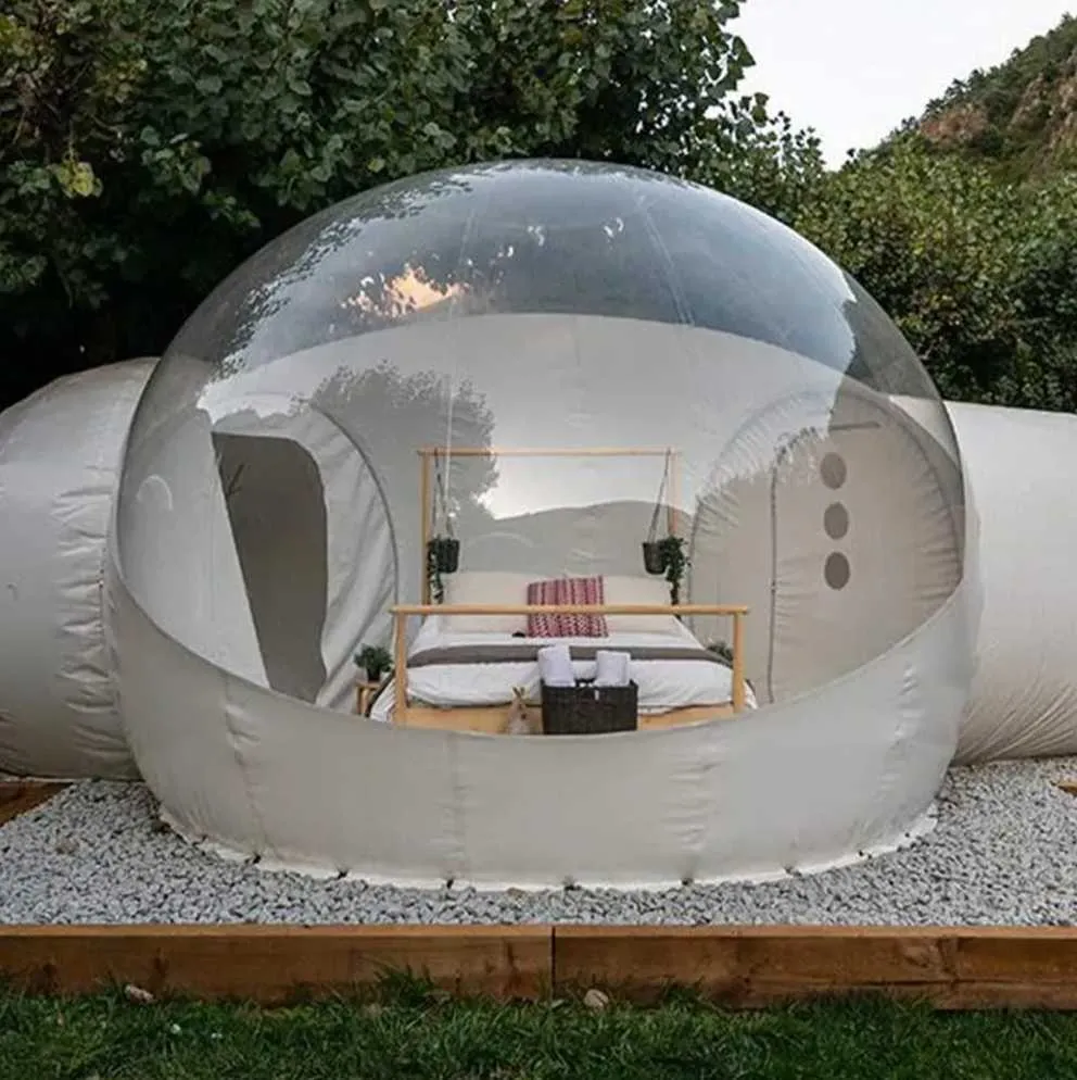 Big Clear Top Outdoor Replative Playhouse Bubble Tent House Dome z sypialnią i toaletą do biwakowania Transparent Hotel Glamping