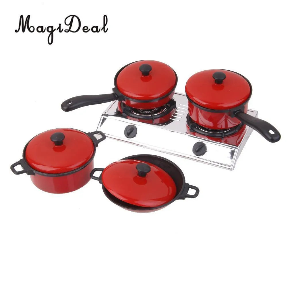 MagiDeal Hot Product 1Set Plastic Kitchen Cookware Kitchenware Set for Dollhouse Children Kids Pretend Play Toys Birthday Gift