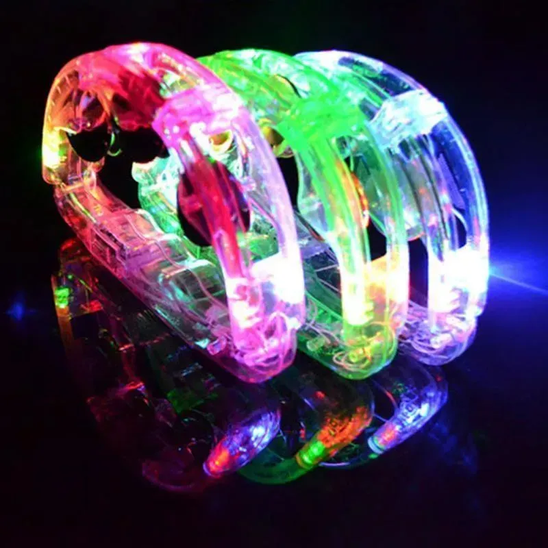 LED -blinkande tamburin rattle handklocka barn lyser upp lysande leksak ktv bar dekoration glöd ledande lampor party leveranser ll