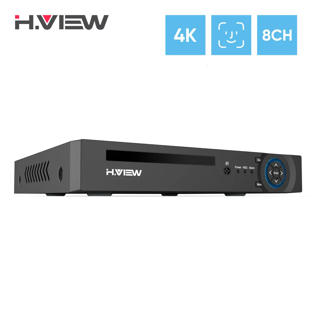 Caméras IP H View 4K 8CH Poe Nvr 8Mp Système de sécurité CCTV Détection de visage H 265 Surveillance réseau Enregistreur audio vidéo xmeye Onvif 230830