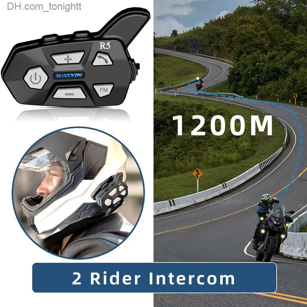 WAYXIN R5 Helm Headset, Motorrad Gegensprechanlage, 2 Personen, 1200 M  Fahrt, Gegensprechanlage, Universelle Kopplung, Wasserdicht, FM, Bluetooth  5.0, DSP, Q230830 Von 26,02 € | DHgate