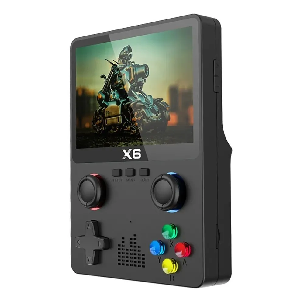 Portabla spelspelare x6 35 -tums IPS -skärm Handhållen spelare Dual Joystick 11 Simulatorer GBA Video Console for Kids Gifts 230830