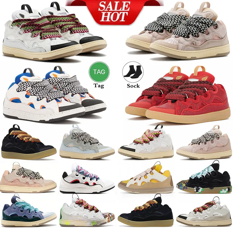 Designer mesh skor män kvinnor laceup extraordinär sneaker präglad läder trottoarkant sneakers vit elfenben blå grön kalvskinn gummi nappa plattformsulen märke sko