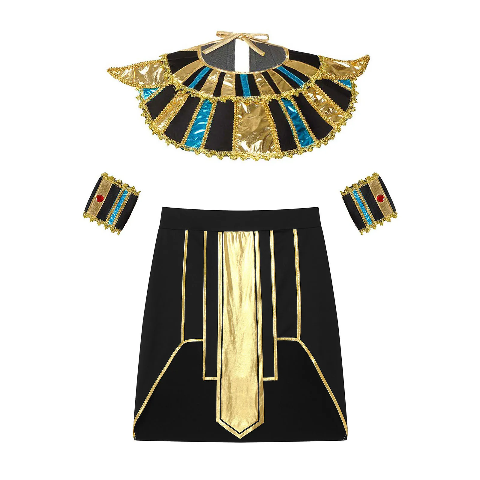 Pharaoh Costumes Mens Ancient Egypt Role Playing Outfit With Skirt, Cuffs \u0026  Collar For Halloween Stage Performance From Jiao09, $22.78 | DHgate.Com, image size:1600x1600