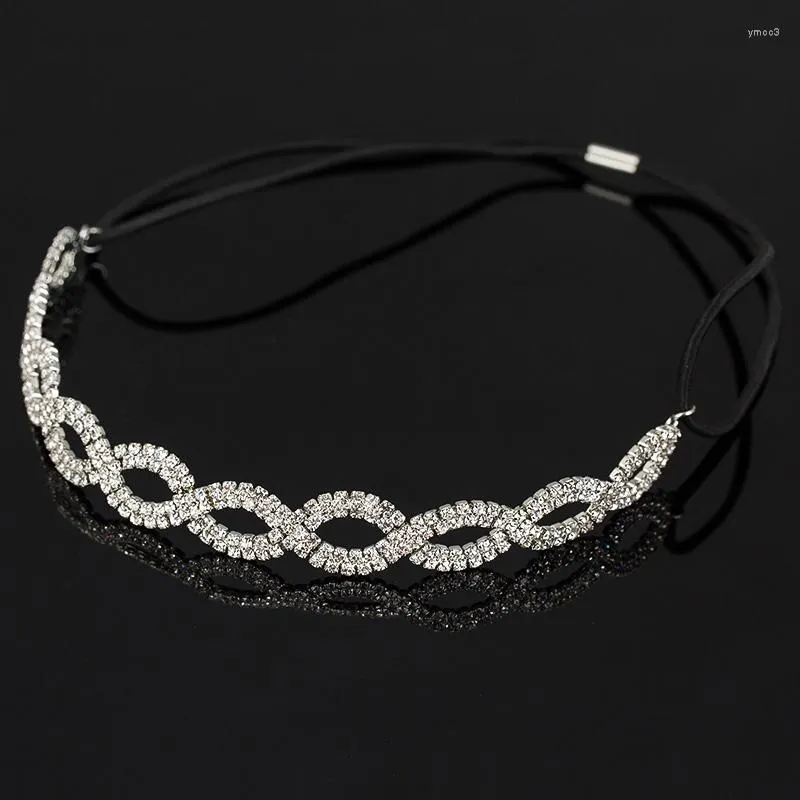 Hårklipp Yfjewe Women Fashion Crystal Head Chain Elastic Band Girl Summer Style Accessories Party Wholesale Drop H040