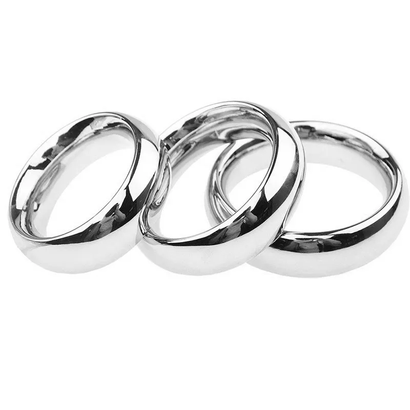 Anillo de pene de acero inoxidable, anillos para pene, dispositivo de bloqueo de pene, potenciador de erección, Juguetes sexuales para hombres