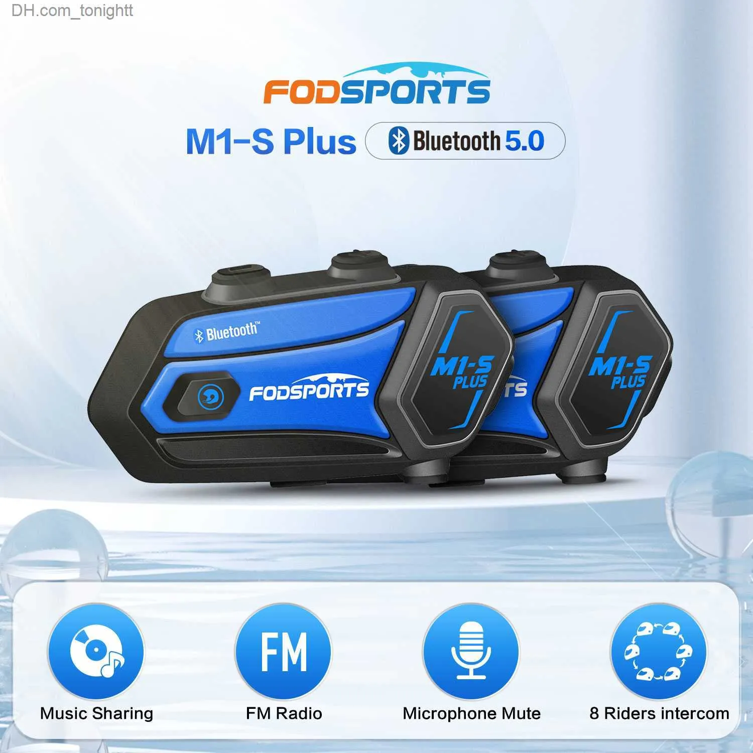 Fodsports M1s Pro Intercom Motorcycle Helmet Bluetooth Headset Waterproof  BT Intercomunicador Moto Voice Assistant 8 Rider 1000M