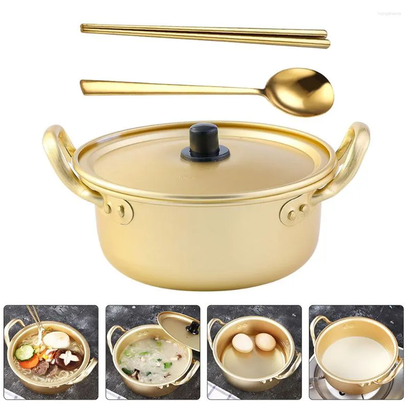 Dinnerware Sets Instant Noodle Pot Reusable Noodles Sauce Pan Rapid Small Ramen Lid Cooking Tool Handle Camping Pans