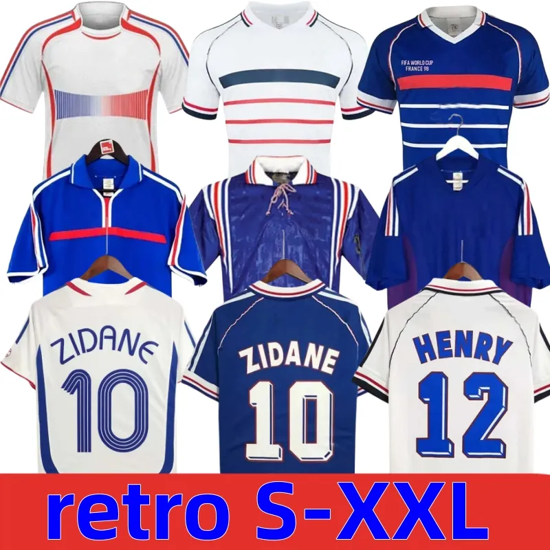 Retro French Soccer Jersey Collection Zidane, Henry, Trezeguet Vintage  Maillot 1998, 2002, 2006 Home Away Football Shirts