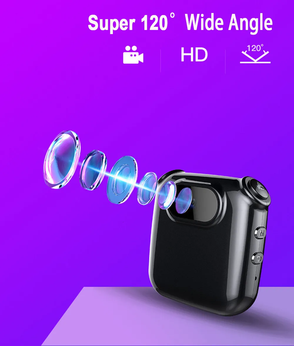 Mini Caméras Caméra Corporelle Portable Clip Collier Audio Vidéo Voix P O  Enregistreur 1080P HD Action Cam Dispaly Écran Enregistrement En Boucle  Intelligente 230830 Du 42,3 €