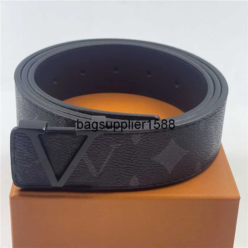 Designer Belt Fashion Luxury Plaid Elder Stripe Leather Men's and Women's Belt 3,8 cm bredt, med AAA Box