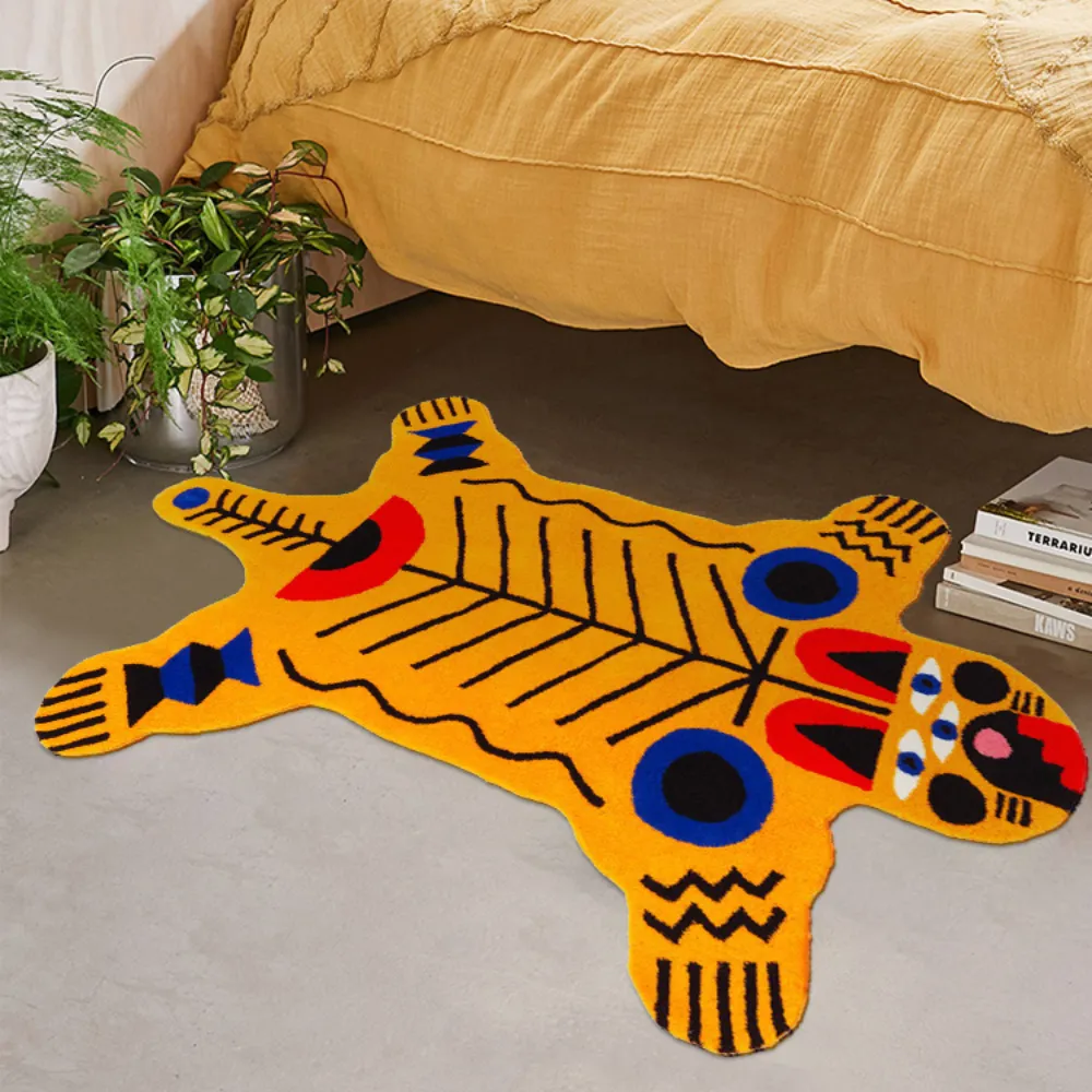 Dywany sztuka dywan nieregularny kształt Tiger Animal Wzorka salon dywan puszysty bez poślizgu sypialnia salon sofa stolik kawowy 230831