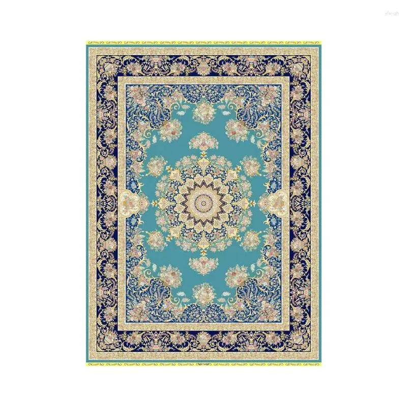 Tapis Tapis en Soie Oriental Classique Médaillon Persan Design Tissé À La Main Chambre Tapis Taille 9'x12'