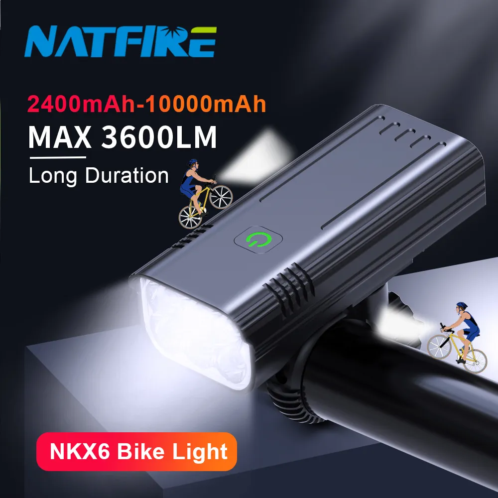 Światła rowerowe 10000 mAh 68 LED Light USB ładowne 3600 lumens reflektor super jasny latarka przednie i tylne tylne światło 230830
