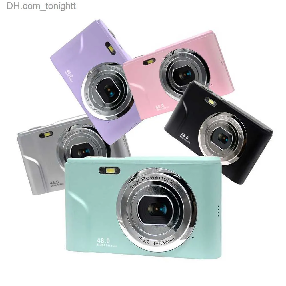Kamery 2,4 cala IPS kamera dziecięca Mini 48MP 1080p Digital Autofocus Camer HD z 16x Zoom Cameras Q230831