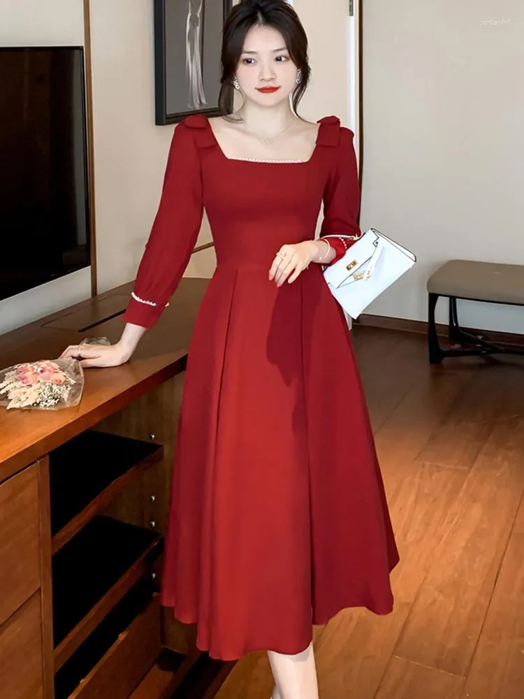 Casual Dresses French Temperament Vintage Midi For Women Casual Dresses French Temperament Vintage Midi For Women