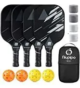 Pickleball Paddles, Lightweight Pickleball Paddle Set w/ Honeycomb Core, Fiberglass Face, Premium...