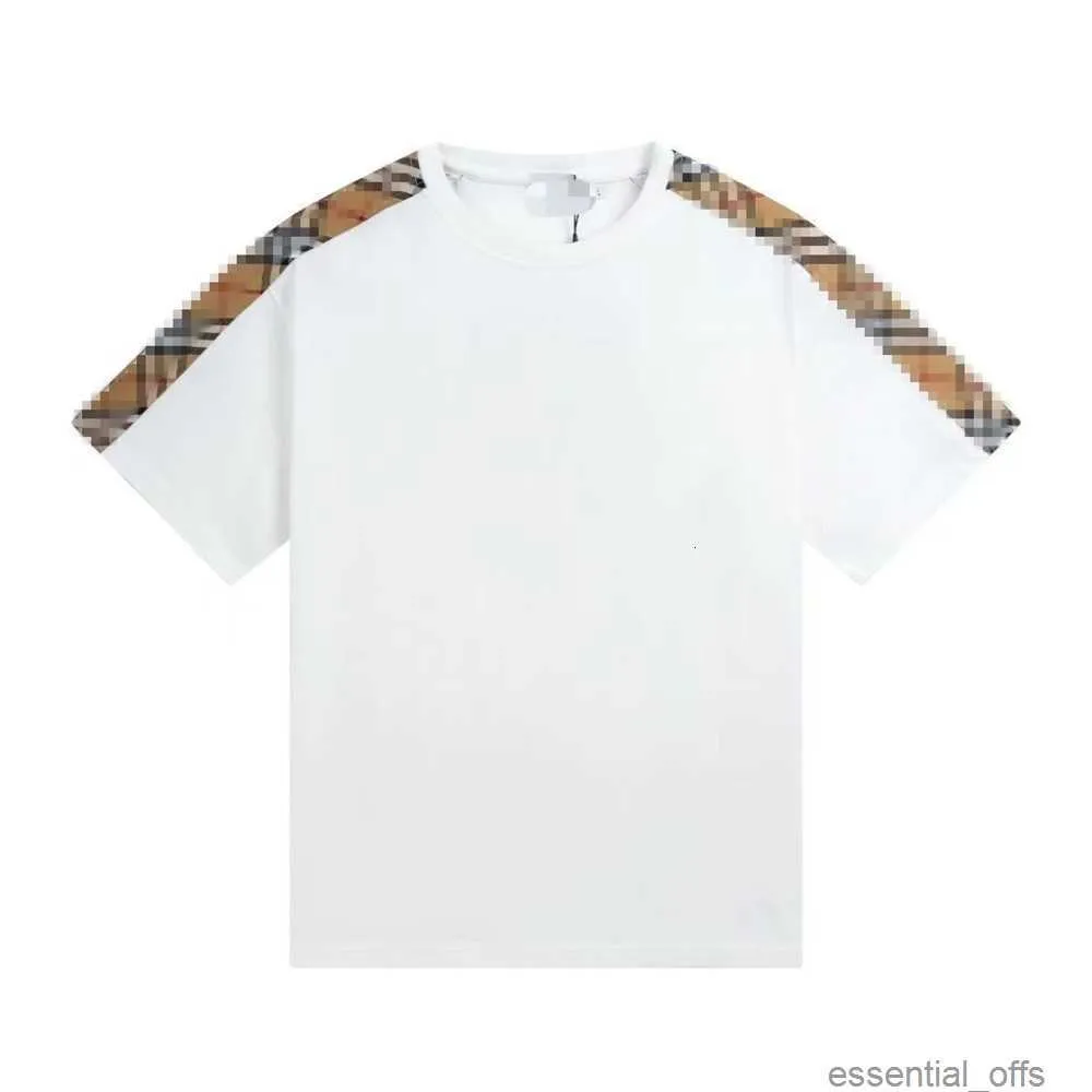 Burby Men's T-shirt designer skjorta rund hals kort ärm t-shirt mäns kvinnors tröja rutig tryckt bomullsöversikt-shirtpdpq