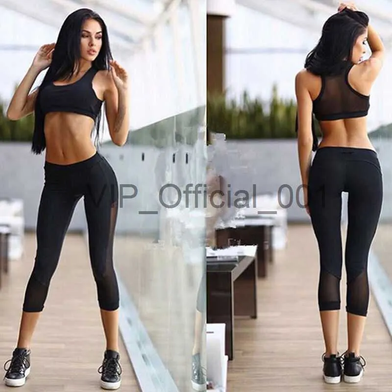 High Waist Compression Leggings For Women Slim Fit Capri Gym Pants